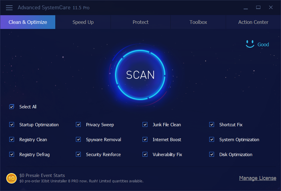 Screenshot of Advanced SystemCare 11.5 Pro