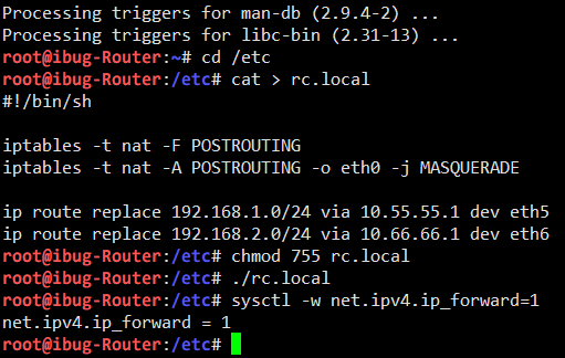 Configure firewall and routing
