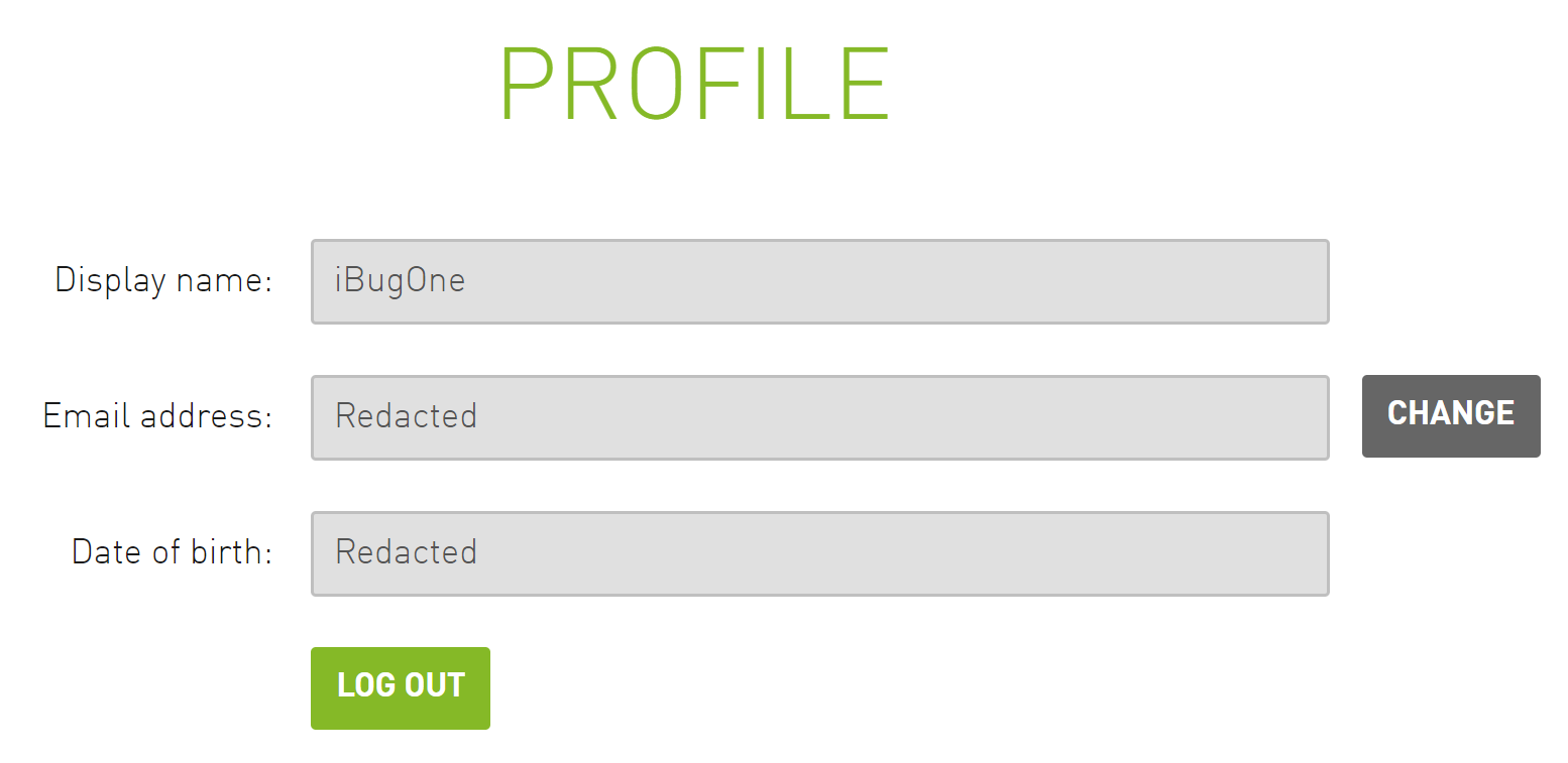the change button