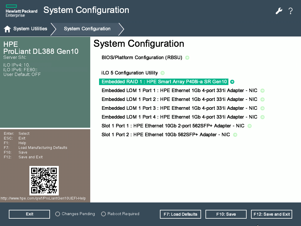HPE Array Setting