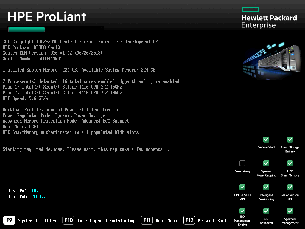 HPE POST Screen