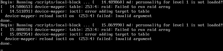 Debug output for Loading initial ramdisk