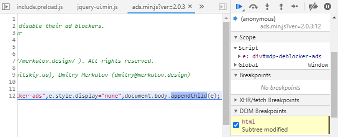 first suspicious script